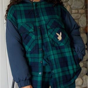 Playboy By PacSun Plaid Oversized Jacket